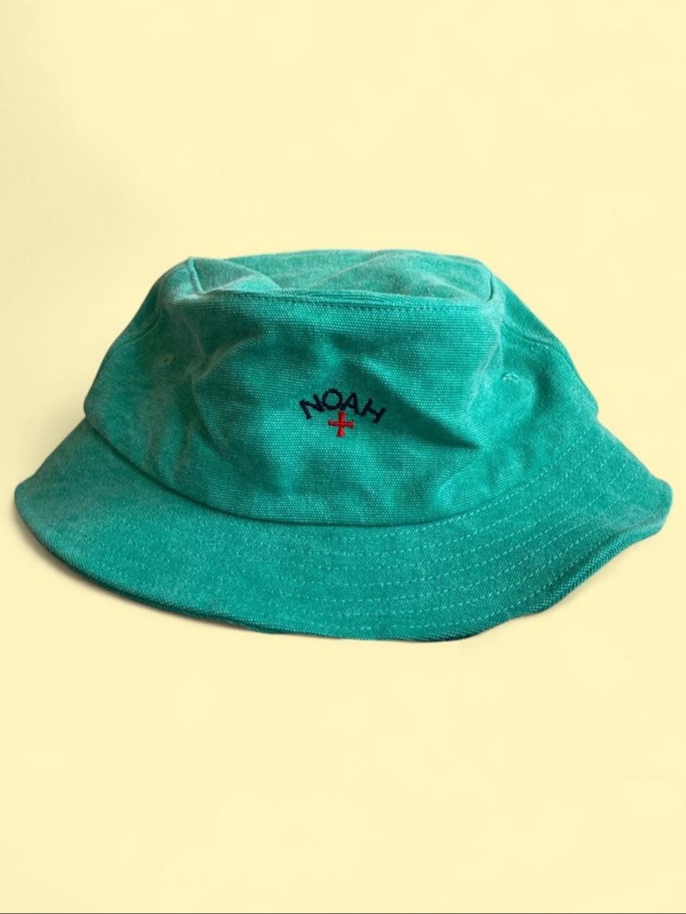 Noah NYC Teal Green Bucket Hat with Red Cross Logo